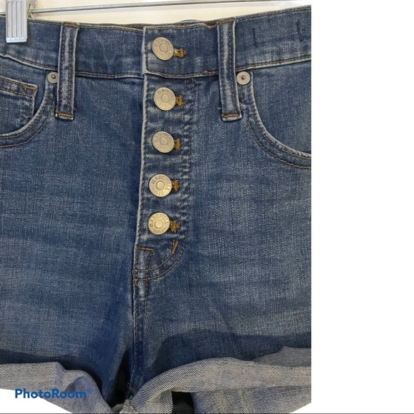 Madewell high rise button fly cuffed jean shorts Size 24 - Picture 2 of 7